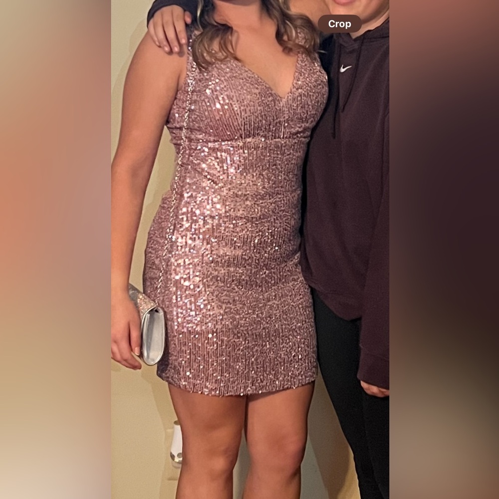 Elegant Pink Sequin Dress